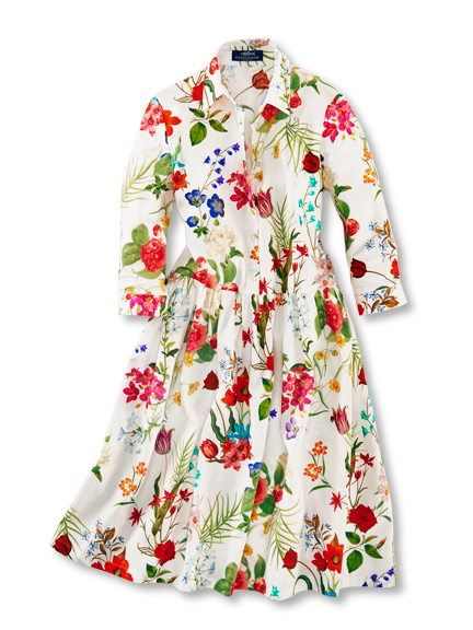 Popeline-Kleid mit Blumenmuster