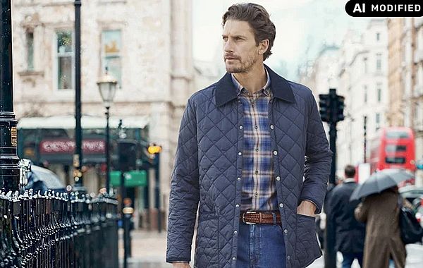 Steppjacke im typisch British Country Look in der City