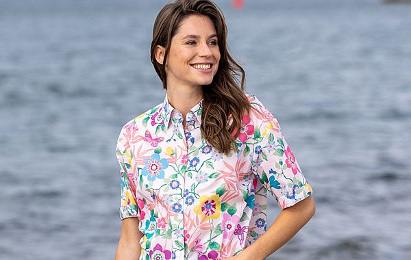 Blümchenbluse Hemdbluse mit Blumen