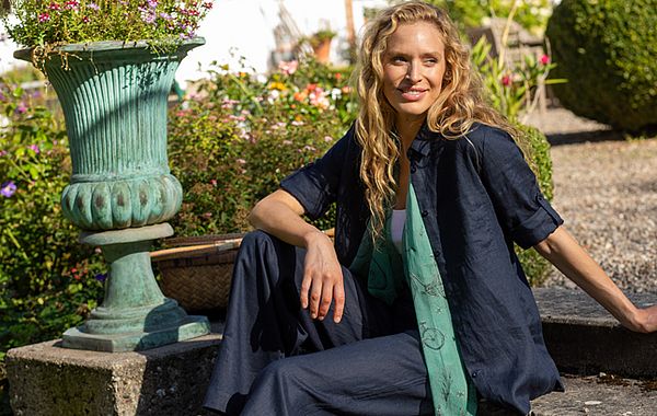 Leinenmode für Damen Leinenzweiteiler