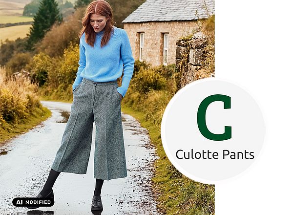 Culotte Tweedhose im Culotte-Stil