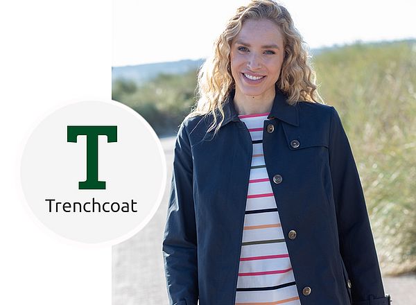Klassischer Trenchcoat in Navy