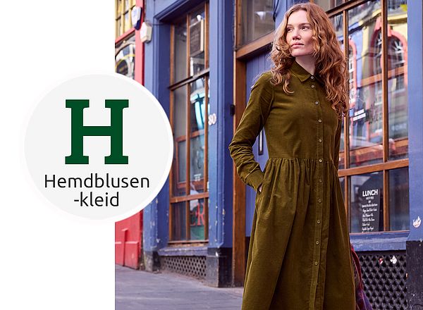 Hemdblusenkleider für den Herbst Cordkleid im Blusenstil