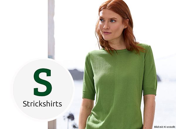 Grünes Shirt im Feinstrick