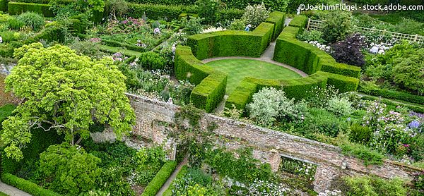 Garten Sissinghurst Castle von oben