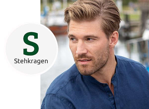 Stehkragenhemd Herrenhemd mit Stehkragen
