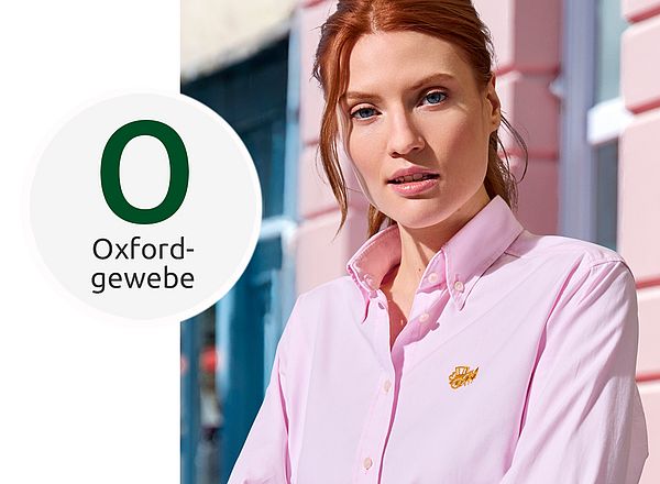 Oxfordbluse Rosa Bluse aus Oxfordgewebe