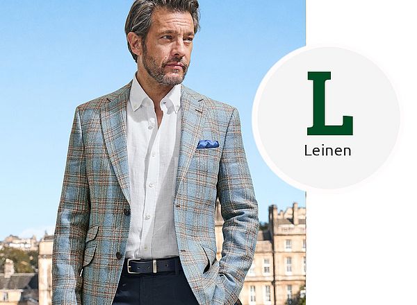 Mann im eleganten Leinensakko