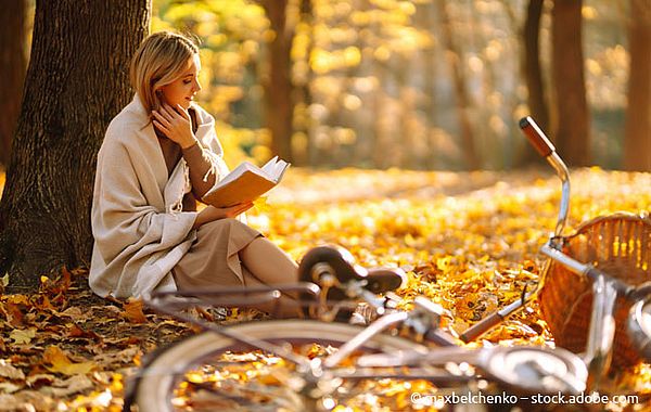 Lesen im Herbstwald