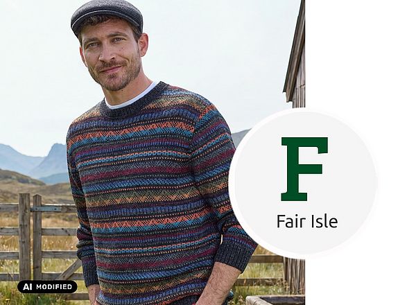 Moderner Strickpullover mit Fair-Isle-Muster