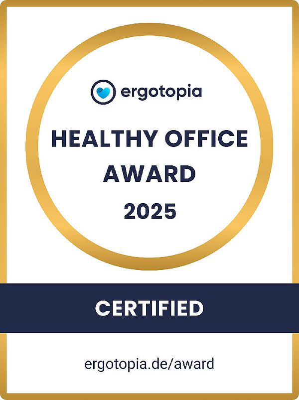 Zertifikat des Ergotopia Healthy Office Award