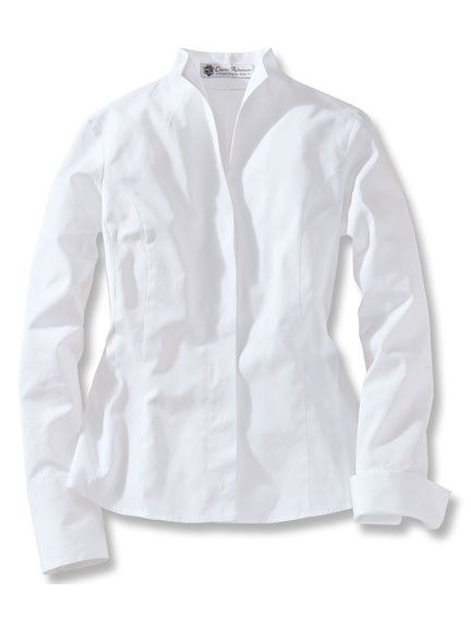 Bluse mit Kelchkragen in Weiß
