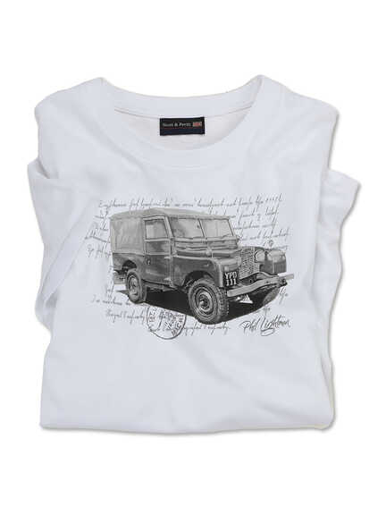 Weißes T-Shirt 'Land Rover'