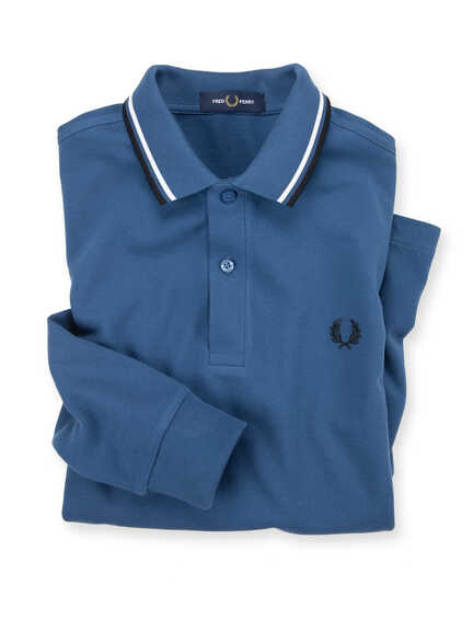 Fred-Perry-Langarm-Polo in Blau
