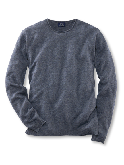 Kaschmir-Leinen-Pullover in Jeansblau