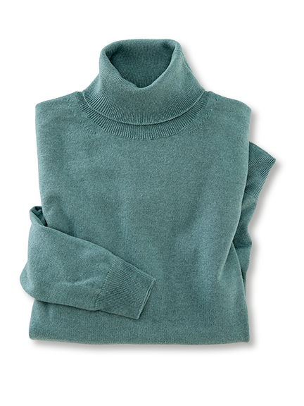 Rollkragenpullover in Aqua