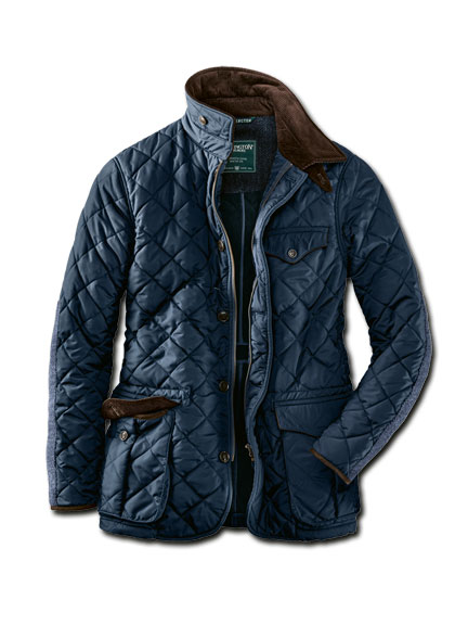 Wellington-Jacke mit Besätzen aus Harris Tweed