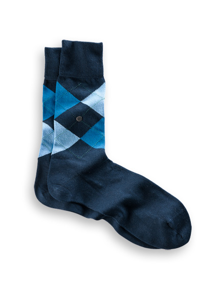 Argyle-Socken in Navy und Hellblau