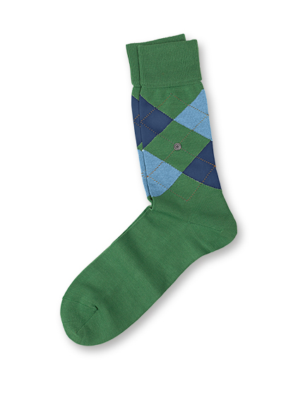Argyle-Socken in Grün-Blau