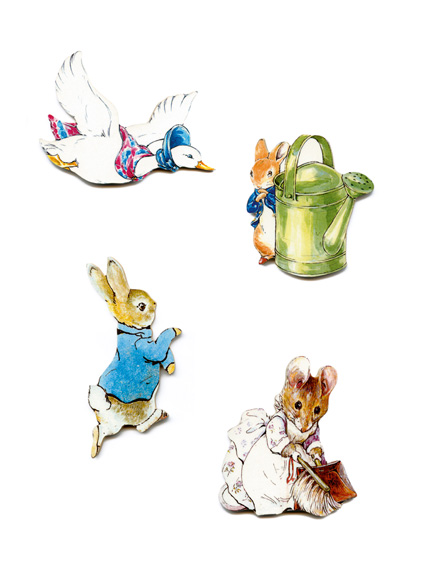 4er-Set Pinnwandmagnete 'Peter Rabbit & Family'