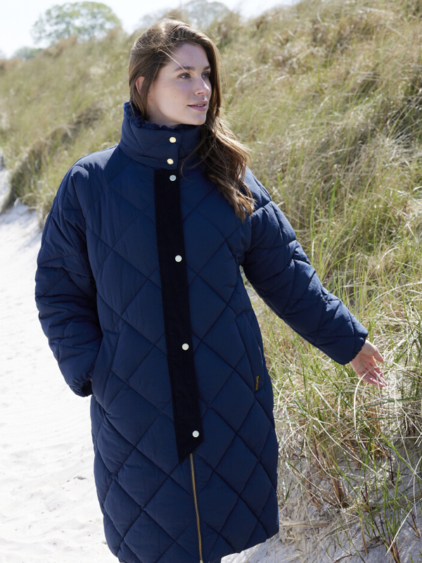 Langer Barbour-Damen-Steppmantel