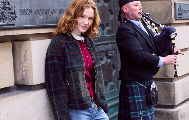Fleecejacke im neuen Shadown Tartan
