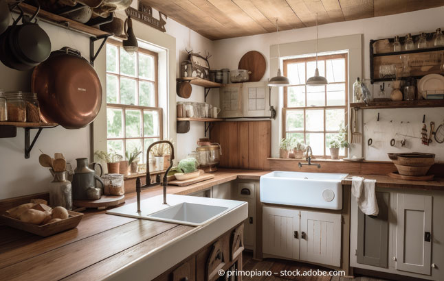 Blick in eine typische Landhausküche