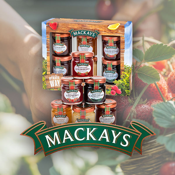 Geschenkpackung mit Marmeladen von Mackays